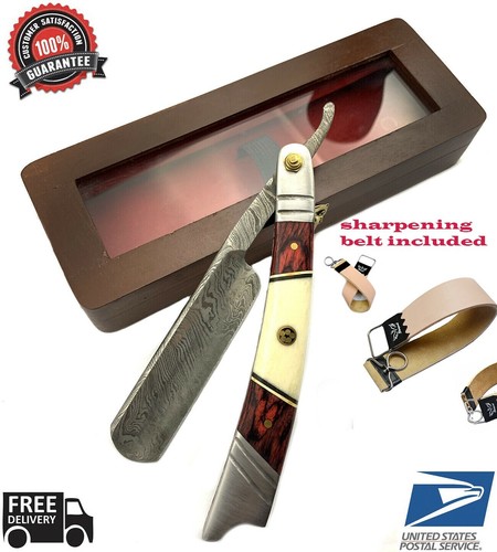 Damascus steel straight razor - straight,